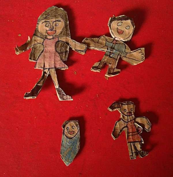 Arte: Angela Mariluz Francisco Diego y Damaris Magdalena Francisco Diego — niñas q´anjob´al de Santa Eulalia, Huehuetenango