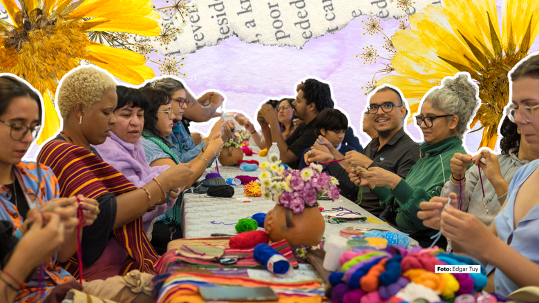 Los artistas visitaron la sede de la Asociación Femenina para el Desarrollo en Sacatepéquez, Guatemala.