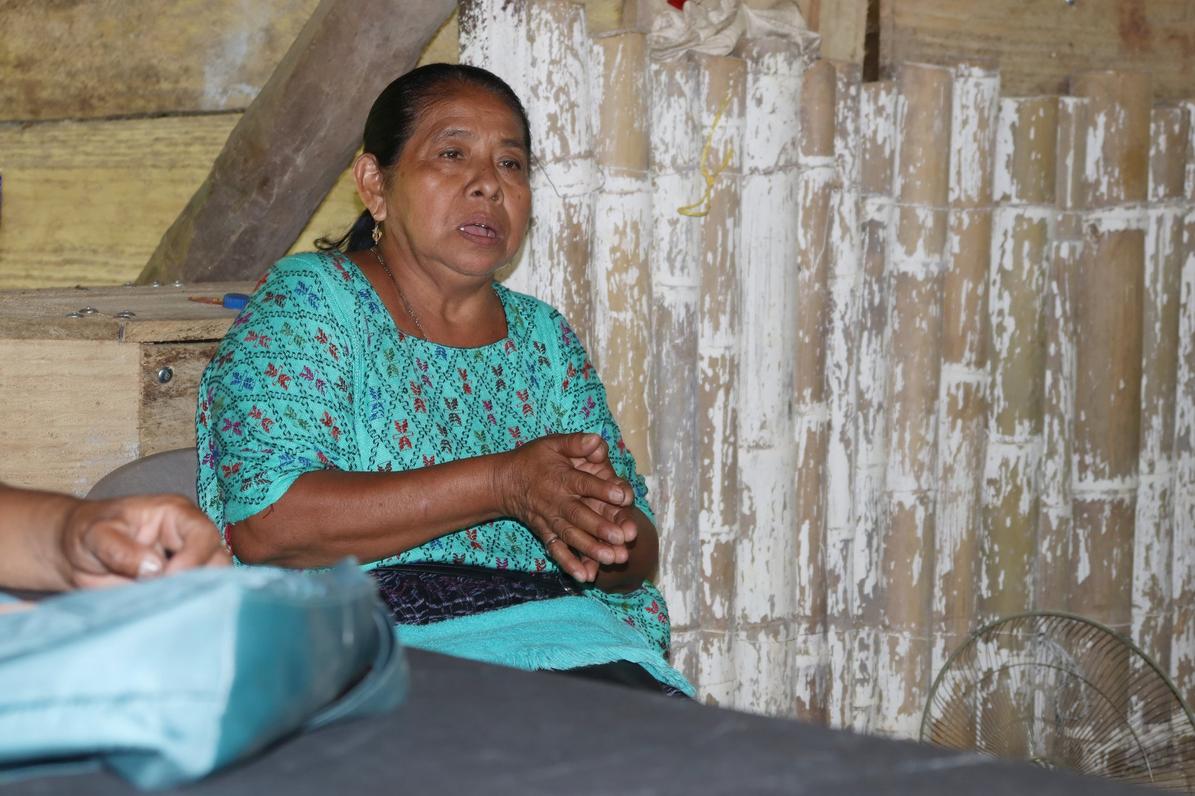 María Maquín, nieta de Mamá Maquín y sobreviviente, habló sobre lo que ocurrió en la masacre. Foto Prensa Comunitaria