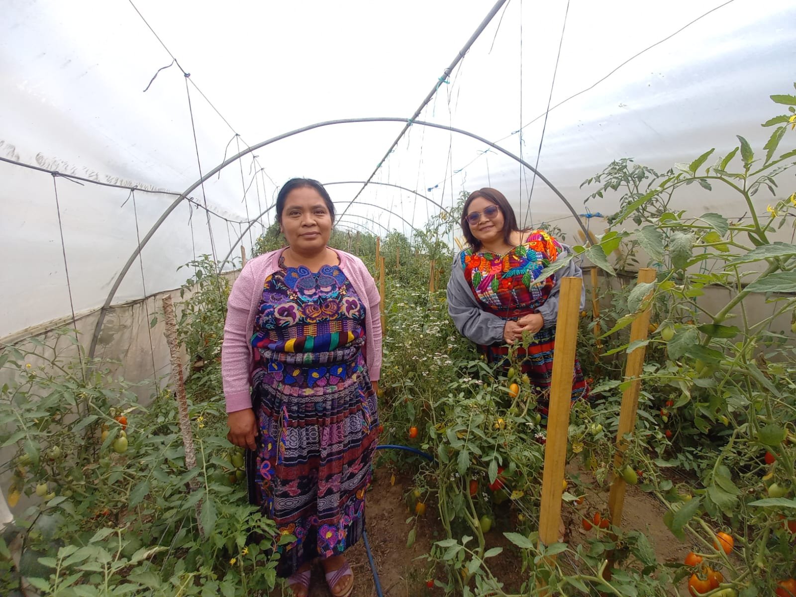  Heidy Vásquez junto a su madre, doña Floridalma, en el huerto familiar. Foto de Hugo Bulux 