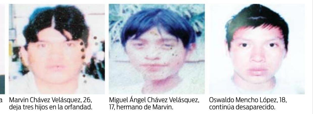  Imagen de los tres jóvenes que migraron y fueron hallados en las fosas de Tamaulipas, México. Foto de Cortesía 