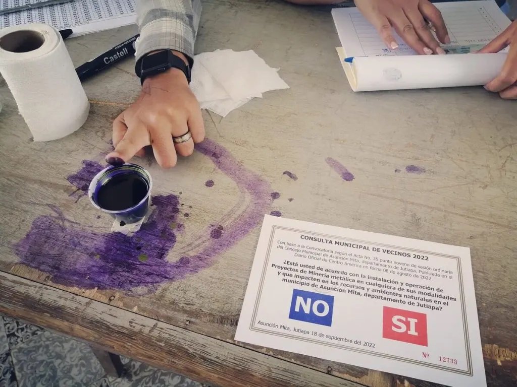  Papeleta de la consulta municipal de Asunción Mita. 