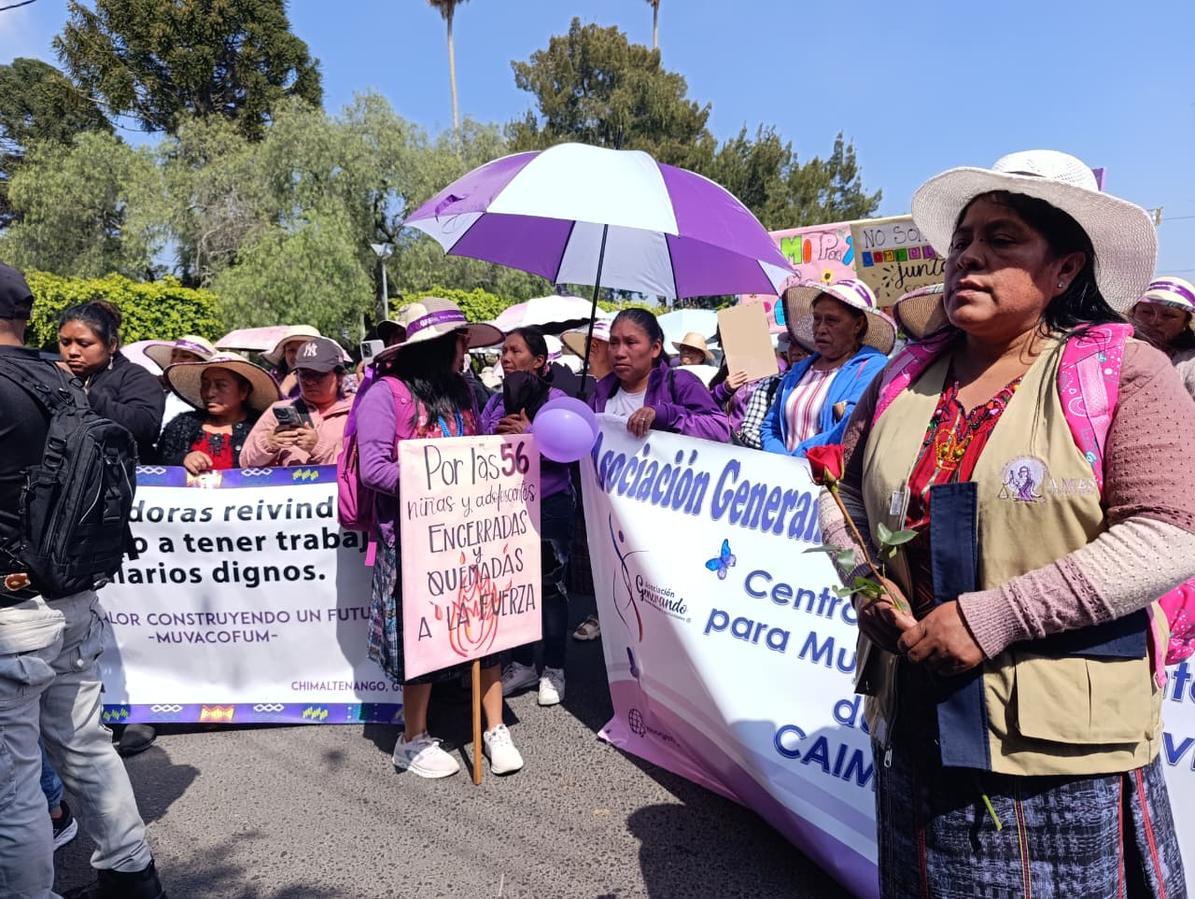 Mujeres de Chimaltenango se unieron a las movilizaciones en el marco del 8 de marzo.